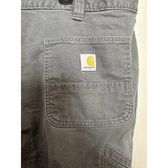 Carhartt Pants Mens 48x32 Gray Utility Cargo Workwear Rugged Flex Stretch Relax - Picture 4 of 6
